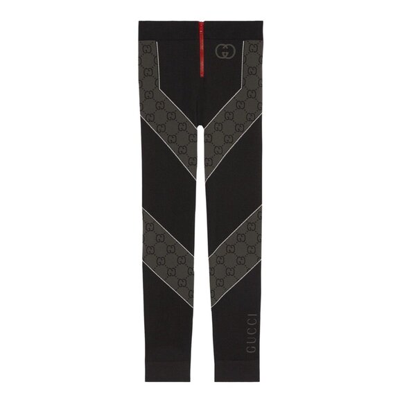 Gucci Pants - NWT GUCCI GG Jersey Jacquard Leggings Grey Black GG Size L